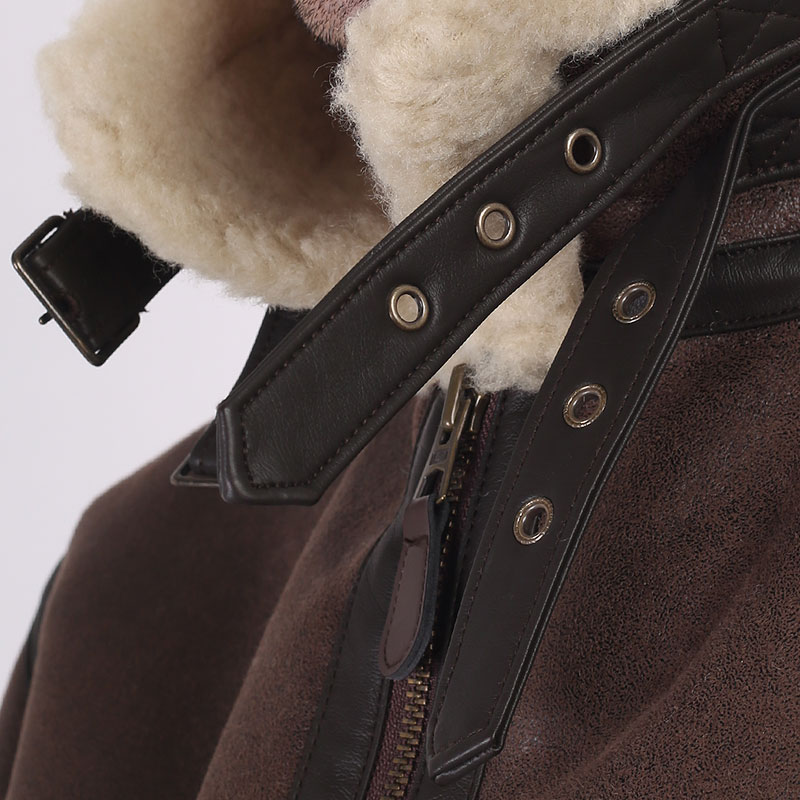 мужская коричневая куртка Alpha Industries B-3 Sherpa Mod MLB49500C1 deep brown - цена, описание, фото 5
